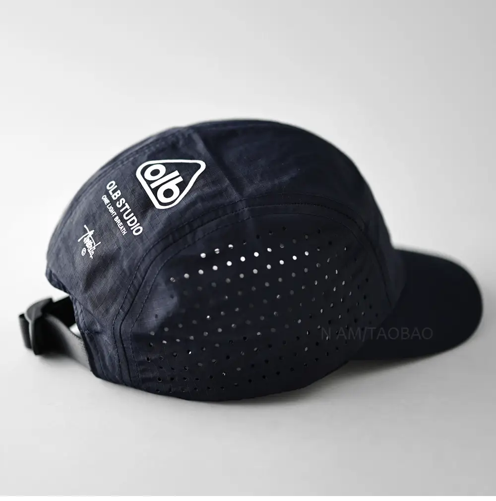 Men Black Mesh Baseball Cap with Peaked Design - Image 4