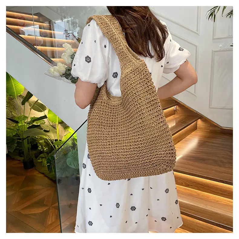 New Commuter Woven Bag Large Capacity Beach Style Straw Bag — feature 12