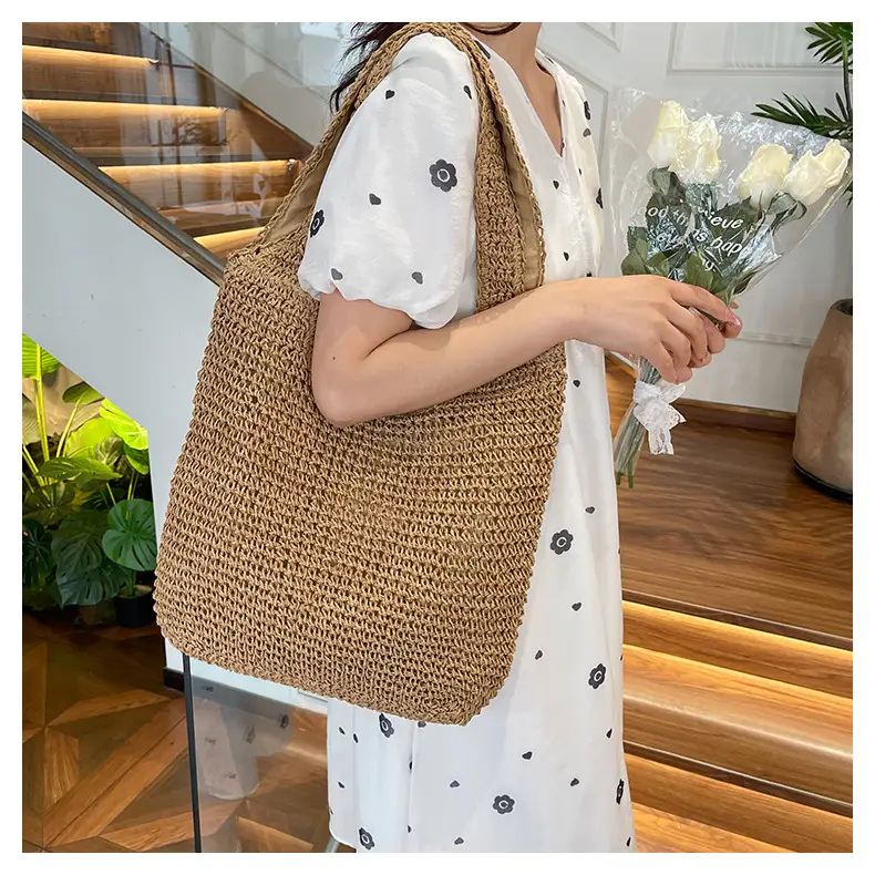 New Commuter Woven Bag Large Capacity Beach Style Straw Bag — feature 15