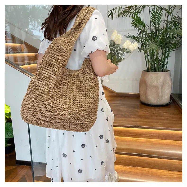 New Commuter Woven Bag Large Capacity Beach Style Straw Bag — feature 16