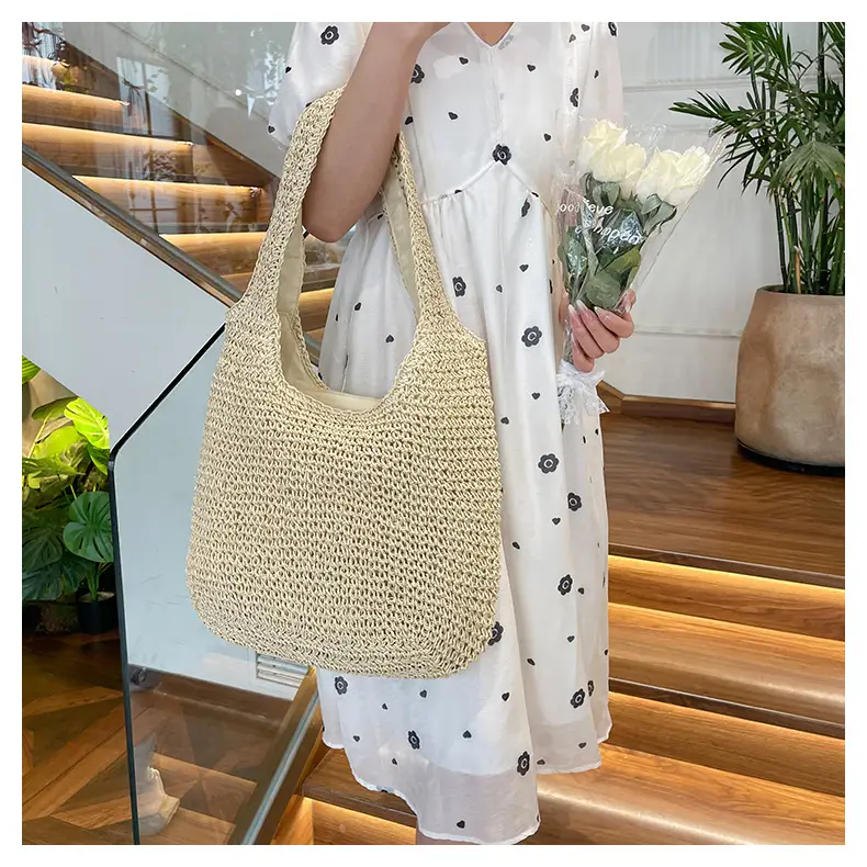 New Commuter Woven Bag Large Capacity Beach Style Straw Bag — feature 18