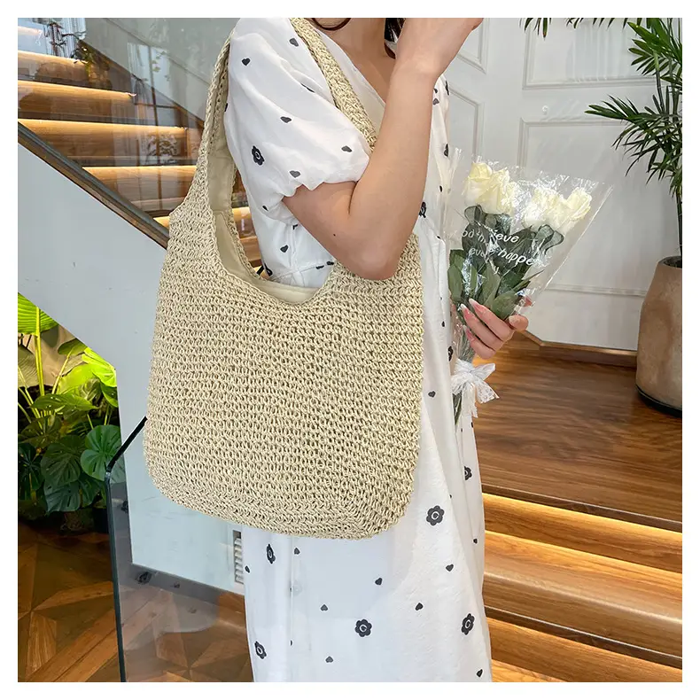 New Commuter Woven Bag Large Capacity Beach Style Straw Bag — feature 19