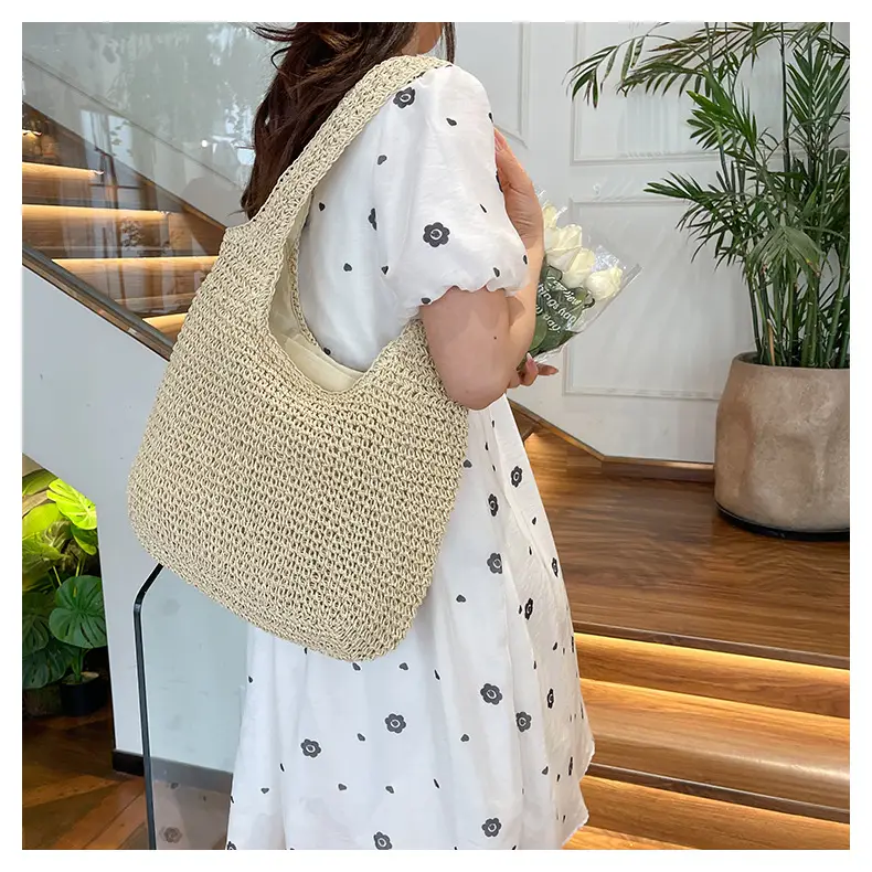 New Commuter Woven Bag Large Capacity Beach Style Straw Bag — feature 20
