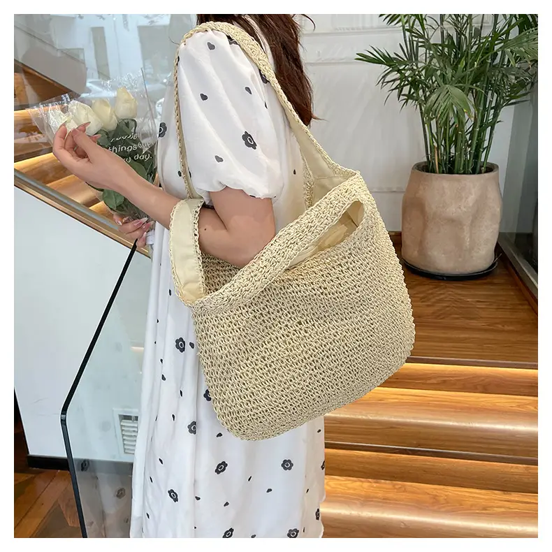 New Commuter Woven Bag Large Capacity Beach Style Straw Bag — feature 22