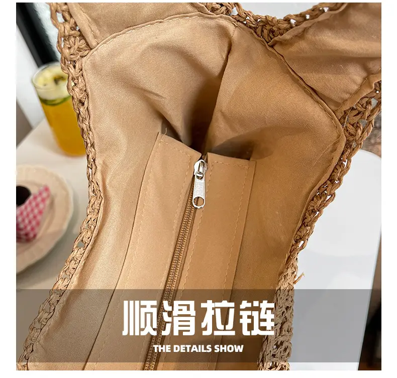 New Commuter Woven Bag Large Capacity Beach Style Straw Bag — feature 7