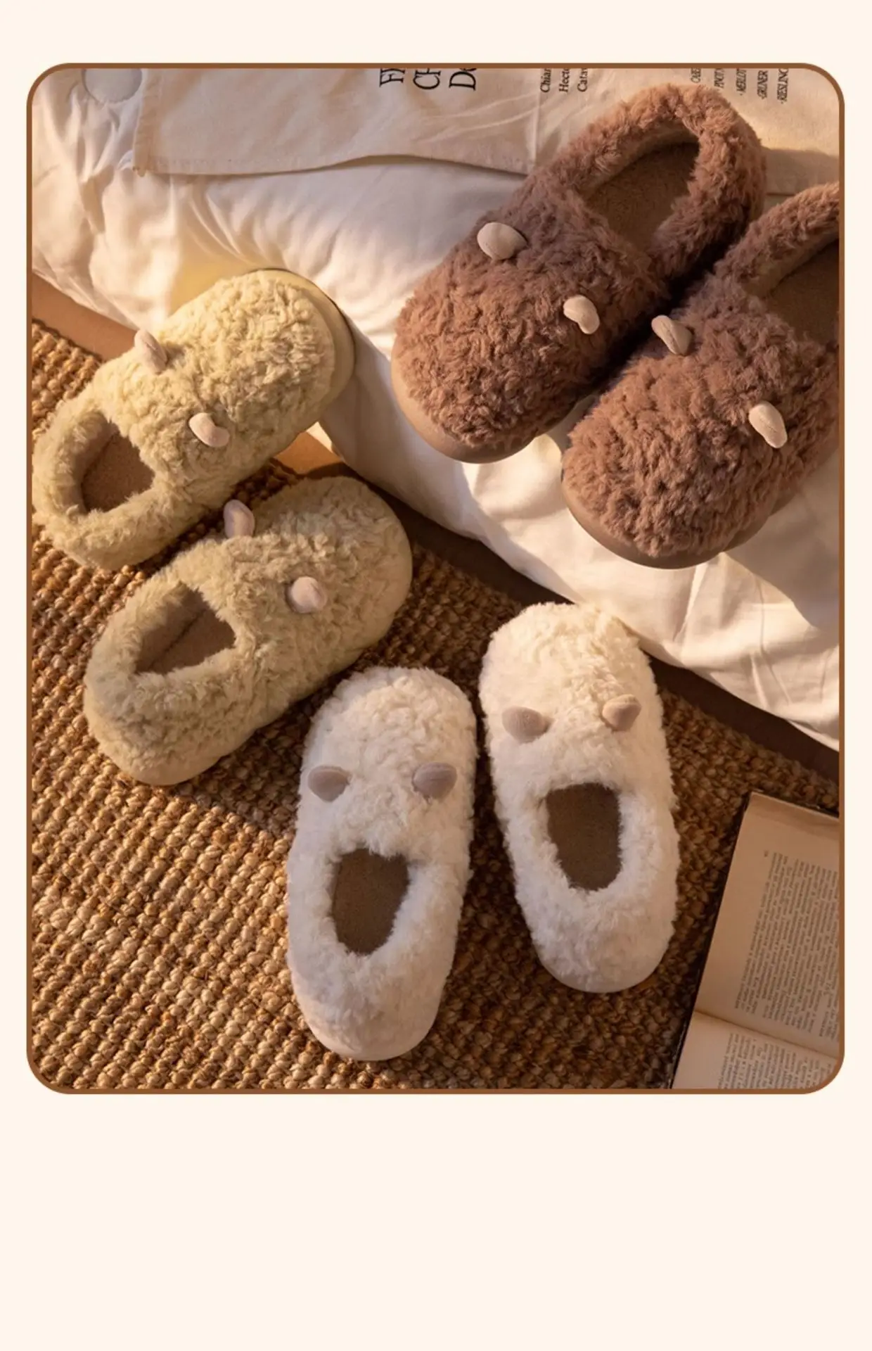 Winter Warm Cotton Slippers for Women Men — feature 12