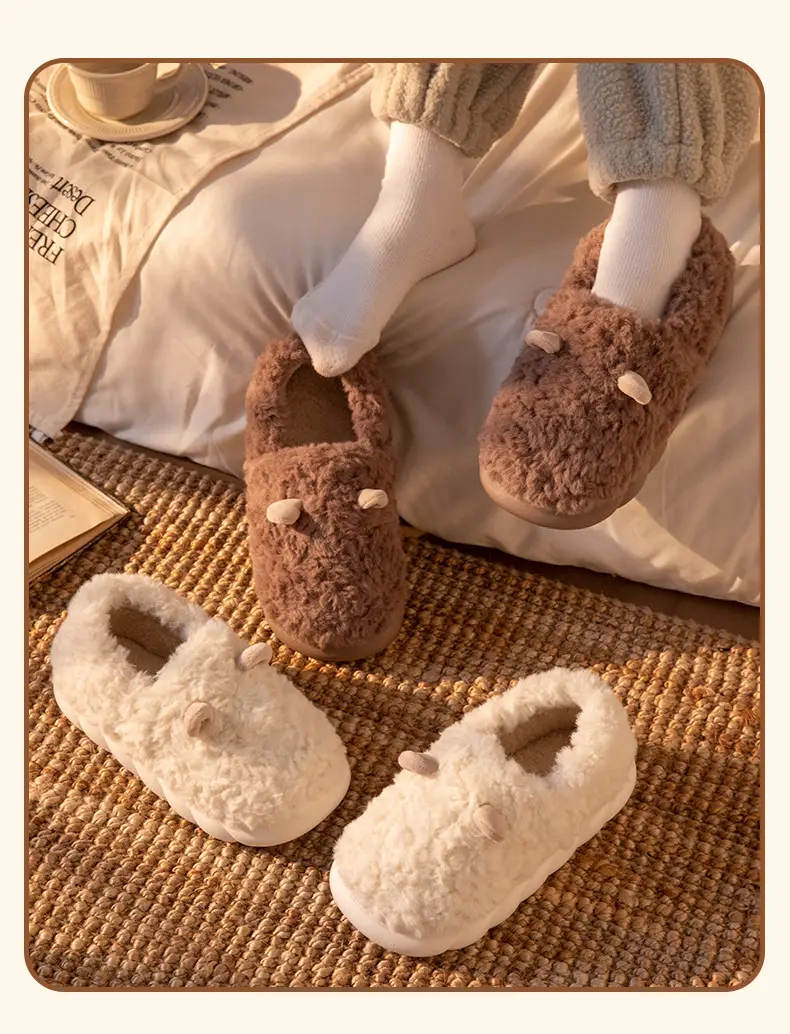 Winter Warm Cotton Slippers for Women Men — feature 9