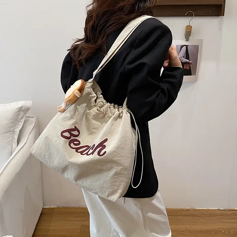 Red Textured Shoulder Bag with Cute Bear Design - Image 7