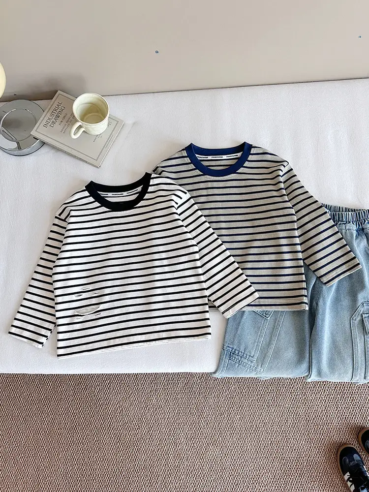 Nausicaa Boys Striped T-Shirt 2025 Autumn - Image 4