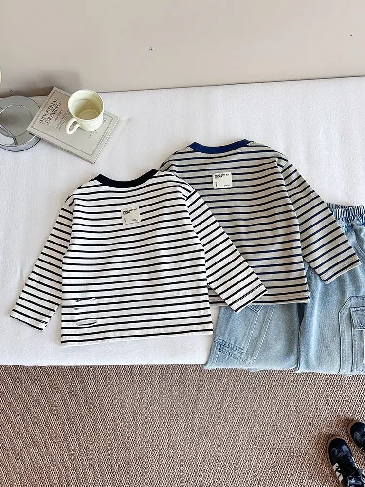 Nausicaa Boys Striped T-Shirt 2025 Autumn - Image 5
