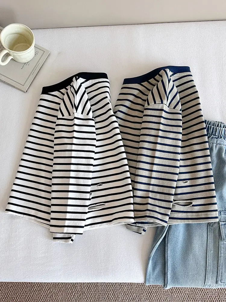 Nausicaa Boys Striped T-Shirt 2025 Autumn - Image 6
