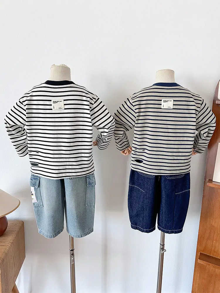 Nausicaa Boys Striped T-Shirt 2025 Autumn - Image 7