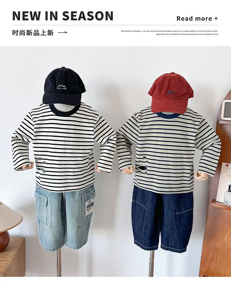 Nausicaa Boys Striped T-Shirt 2025 Autumn — feature 3
