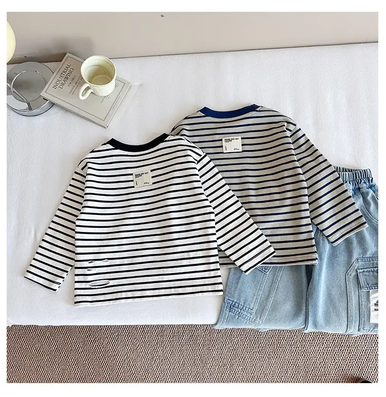 Nausicaa Boys Striped T-Shirt 2025 Autumn — feature 9