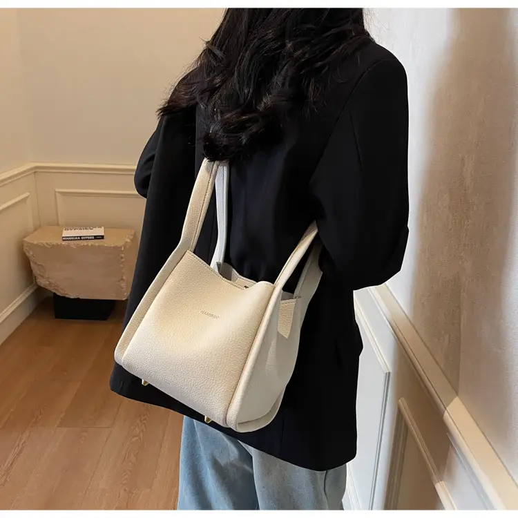 Women's Brown Leather Bucket Bag Shoulder Bag Casual Trendy — feature 21