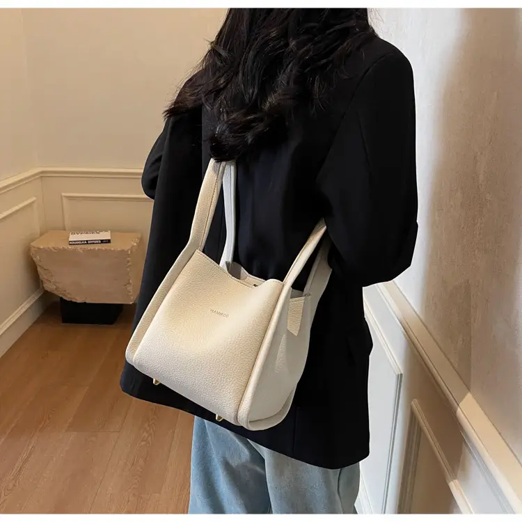 Women's Brown Leather Bucket Bag Shoulder Bag Casual Trendy — feature 22