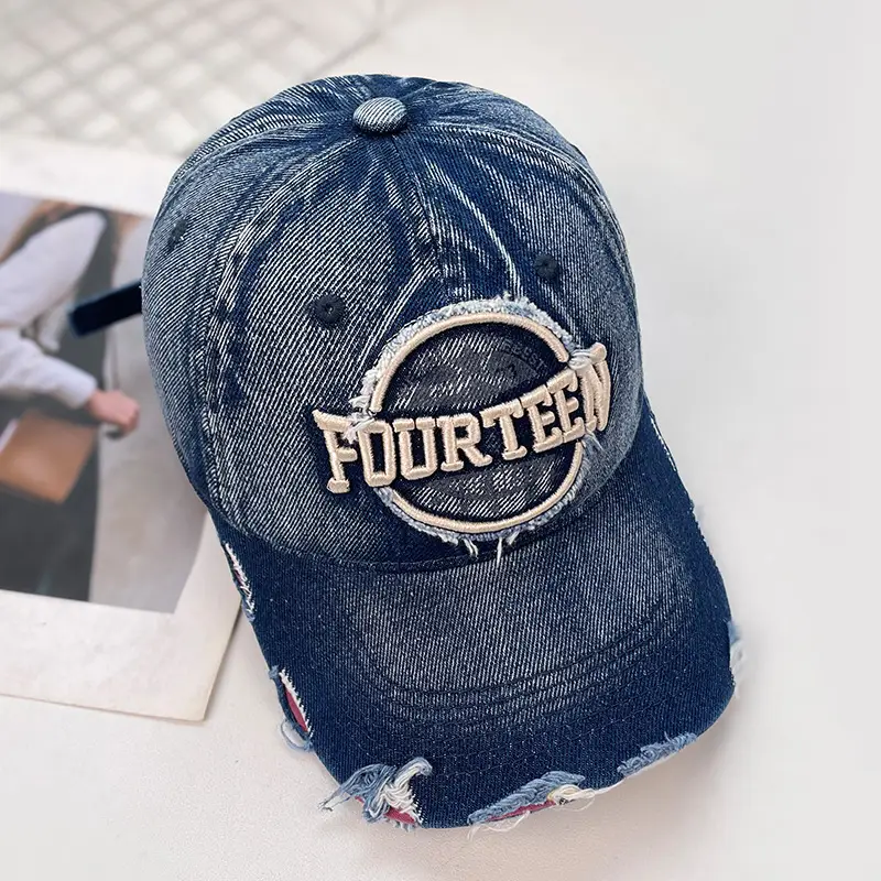 Retro Gray Baseball Cap with Sunshade & Embroidery for Women — feature 21