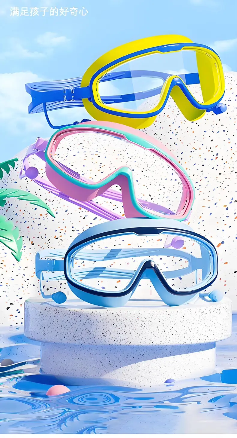 Children's Swimming Goggles, Swimming Goggles, New Children's Swimming Goggles, Large Waterproof and Anti-Fog Diving Goggles — feature 3