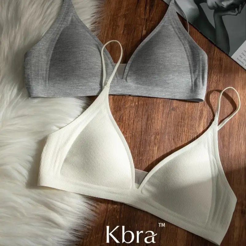 French Deep V Triangle Cup Intimates for Girls Without Rims 2025 Hot Style Beautiful Back Seamless Push-Up Summer Thin Bra