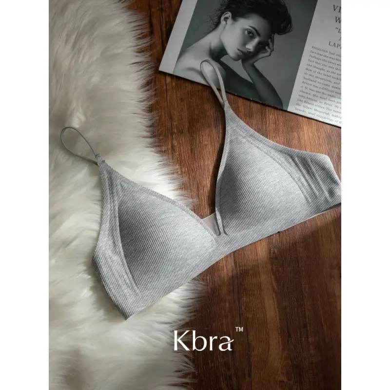 French Deep V Triangle Cup Intimates for Girls Without Rims 2025 Hot Style Beautiful Back Seamless Push-Up Summer Thin Bra