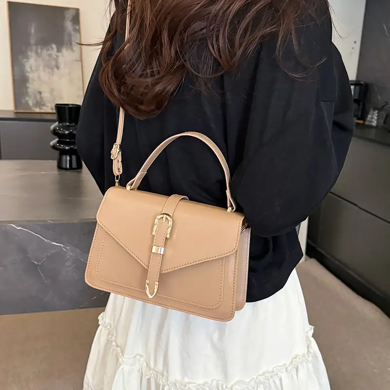 Women's Plaid Shoulder Crossbody Bag Brown White 2025 - Image 3