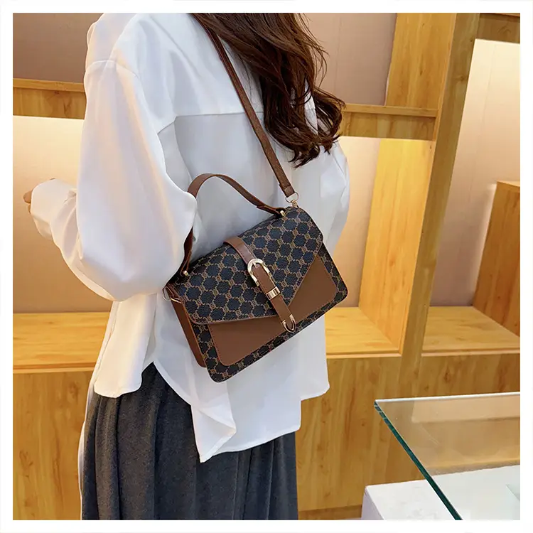 Women's Plaid Shoulder Crossbody Bag Brown White 2025 — feature 15