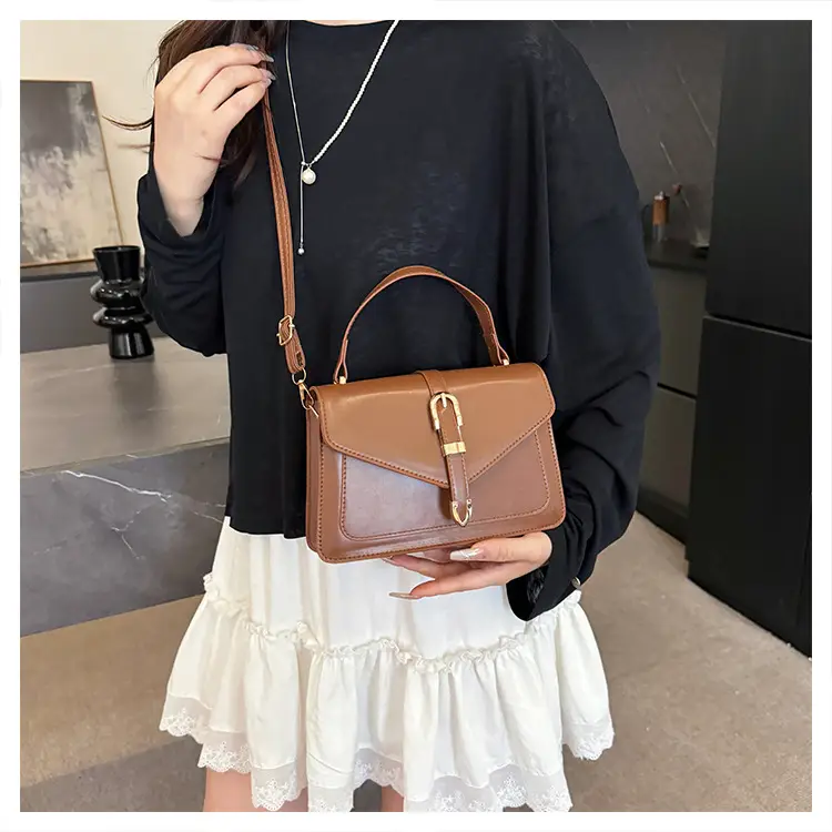 Women's Plaid Shoulder Crossbody Bag Brown White 2025 — feature 21