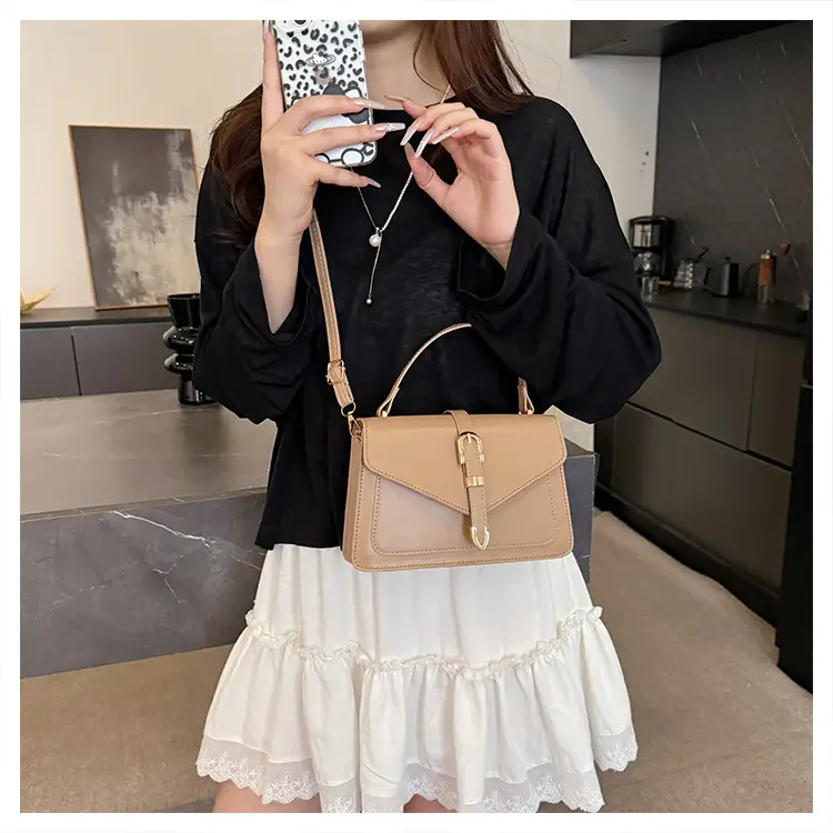 Women's Plaid Shoulder Crossbody Bag Brown White 2025 — feature 22