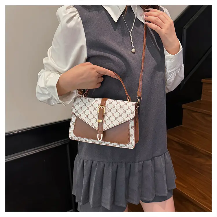 Women's Plaid Shoulder Crossbody Bag Brown White 2025 — feature 27
