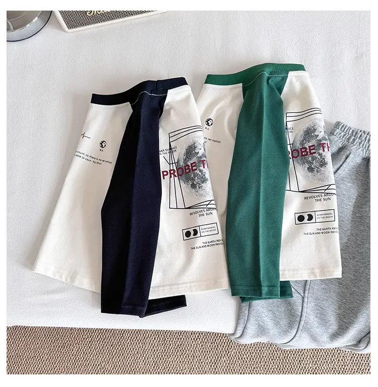 Nausicaa Boys Printed T-Shirt Grey White Letter Bottom 2025 — feature 11