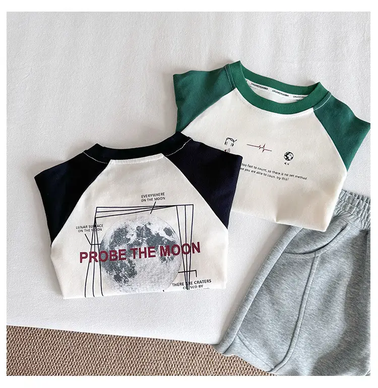 Nausicaa Boys Printed T-Shirt Grey White Letter Bottom 2025 — feature 13