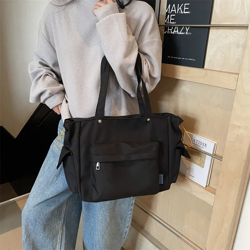 Large Capacity Tan Leather Tote Bag for Women - Image 5