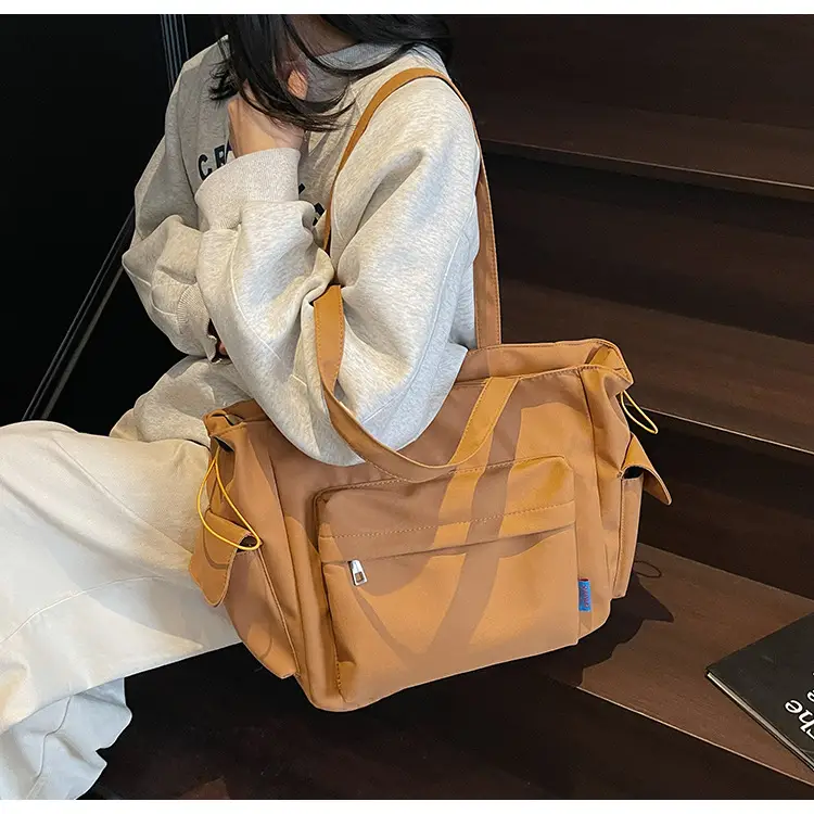 Large Capacity Tan Leather Tote Bag for Women — feature 18