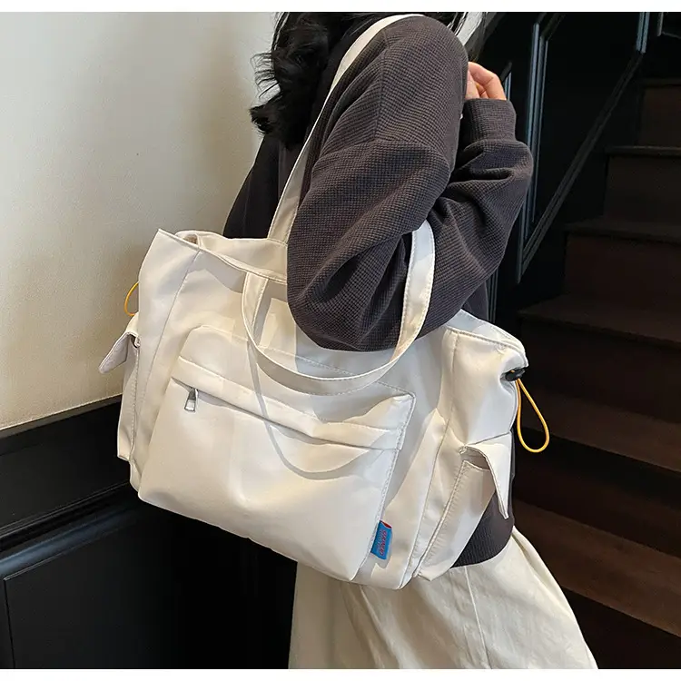 Large Capacity Tan Leather Tote Bag for Women — feature 19