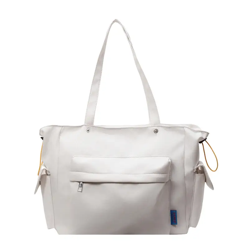 Large Capacity Tan Leather Tote Bag for Women - Image 3