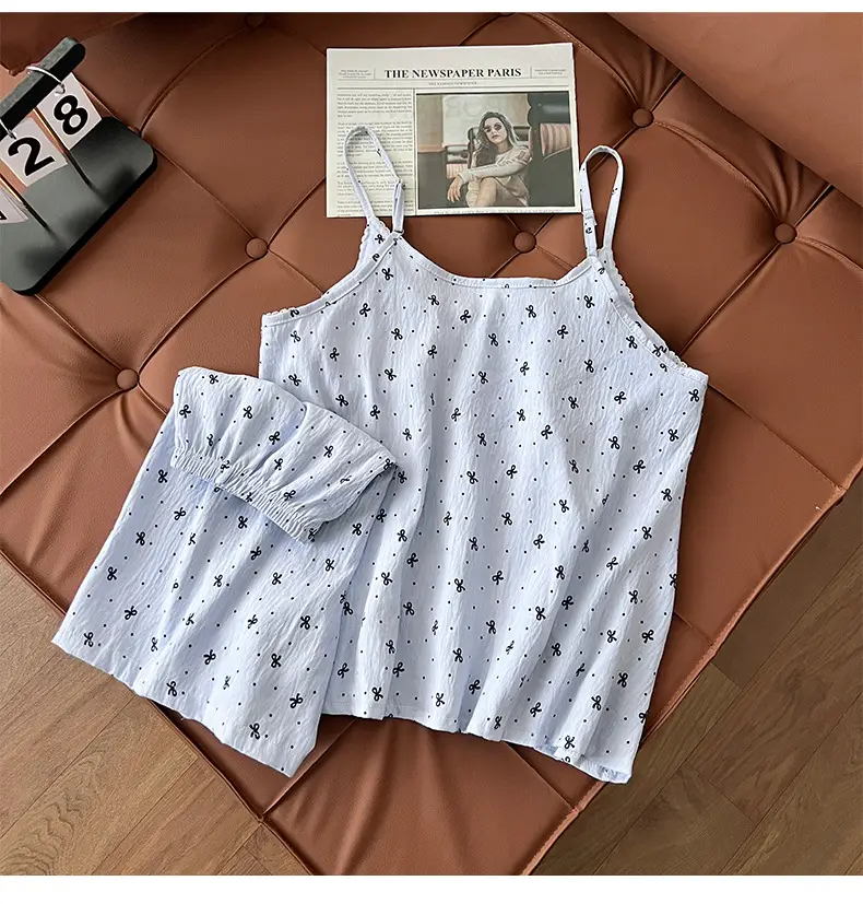 New Style Cloud Cotton Three-Piece Suspender Pajamas for Women, Summer Set with Chest Pads, Sweet and Cute Ladies' Home Wear, Dropshipping — feature 8