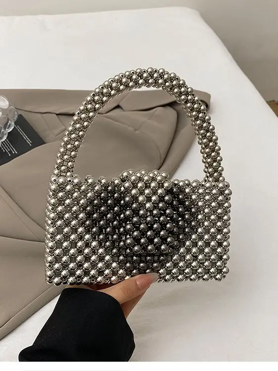 Handheld Pearl Beaded Bag for Women - Image 5
