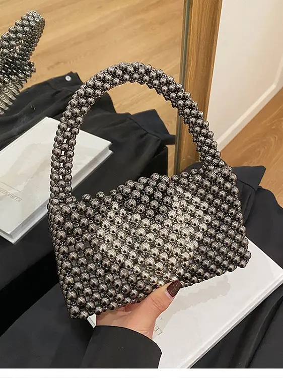 Handheld Pearl Beaded Bag for Women - Image 6