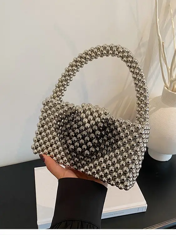 Handheld Pearl Beaded Bag for Women - Image 7