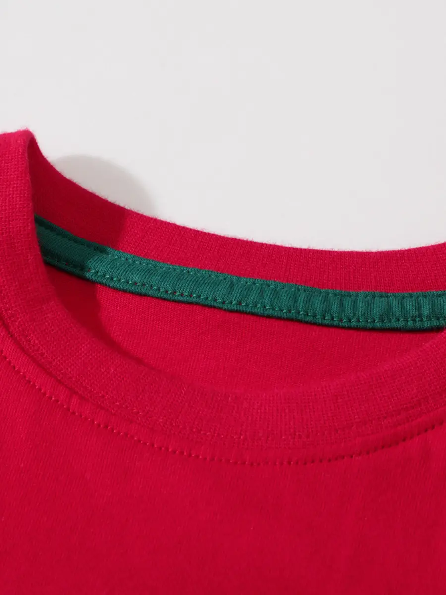 Red Cotton T-Shirt for Boys Long Sleeve 2025 - Image 3