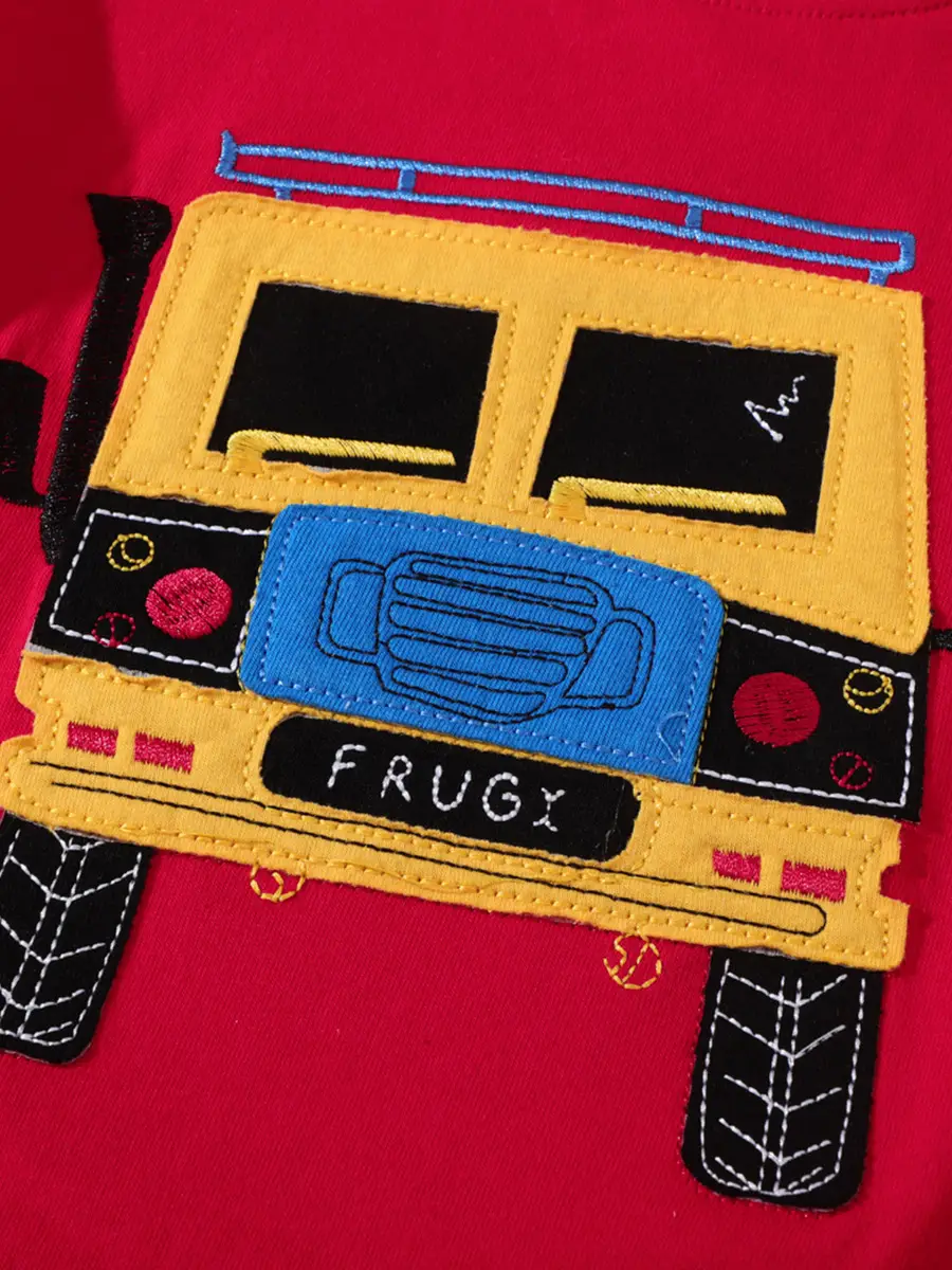 Red Cotton T-Shirt for Boys Long Sleeve 2025 - Image 4