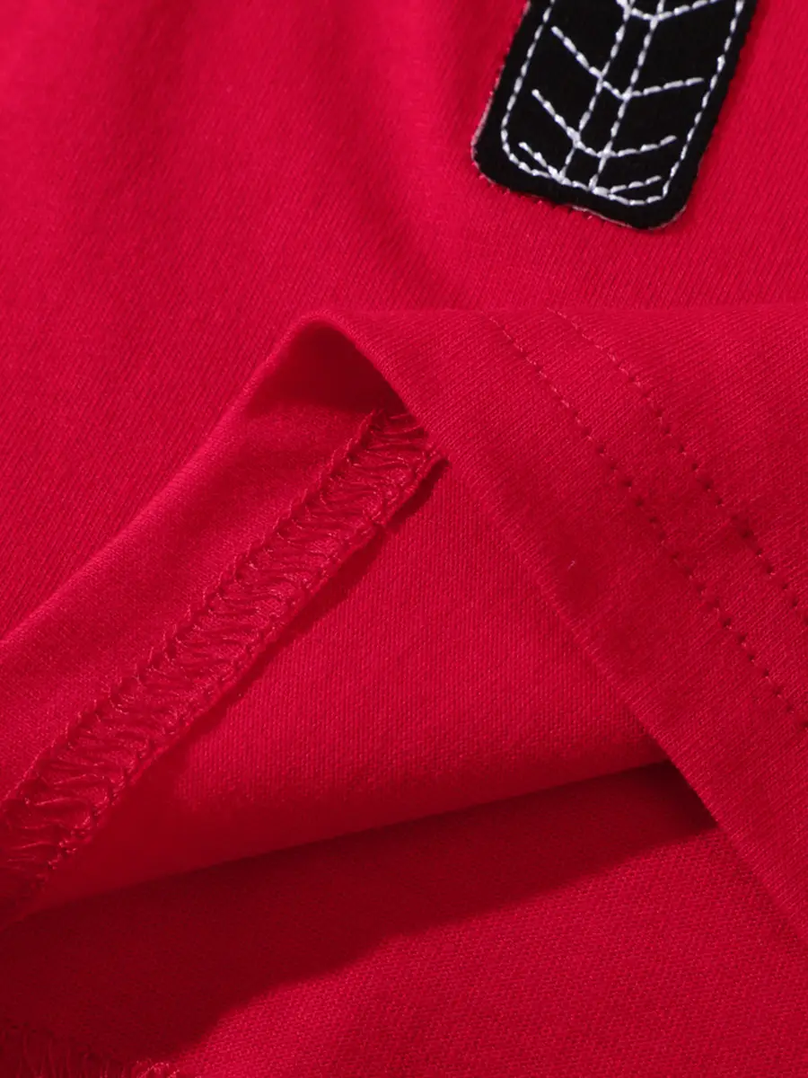 Red Cotton T-Shirt for Boys Long Sleeve 2025 - Image 6