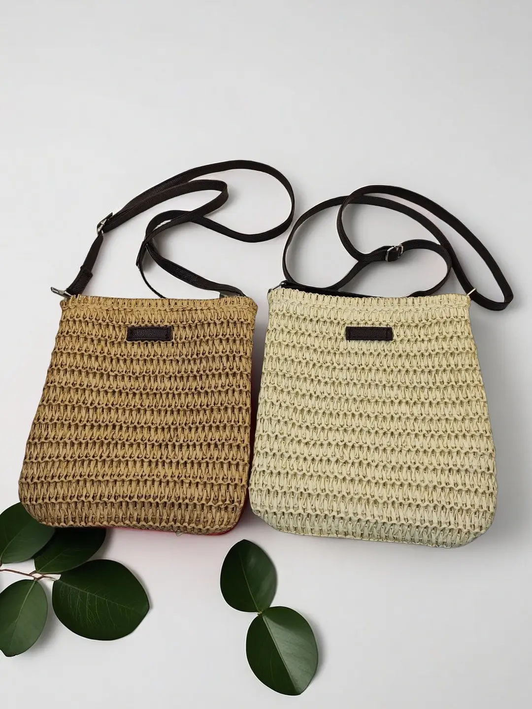 Hand-Woven Straw Crossbody Bag for Women - Image 7