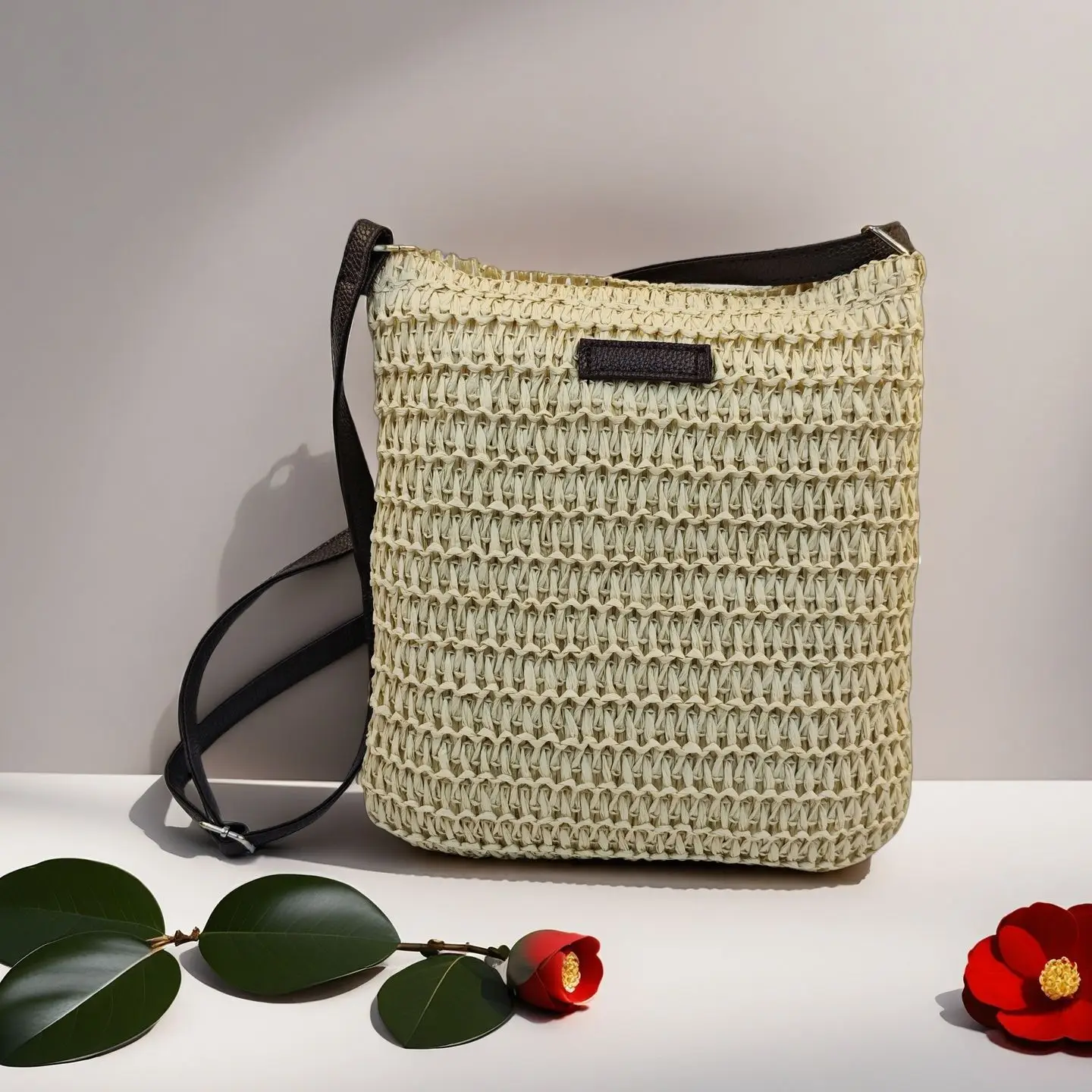 Hand-Woven Straw Crossbody Bag for Women — feature 5
