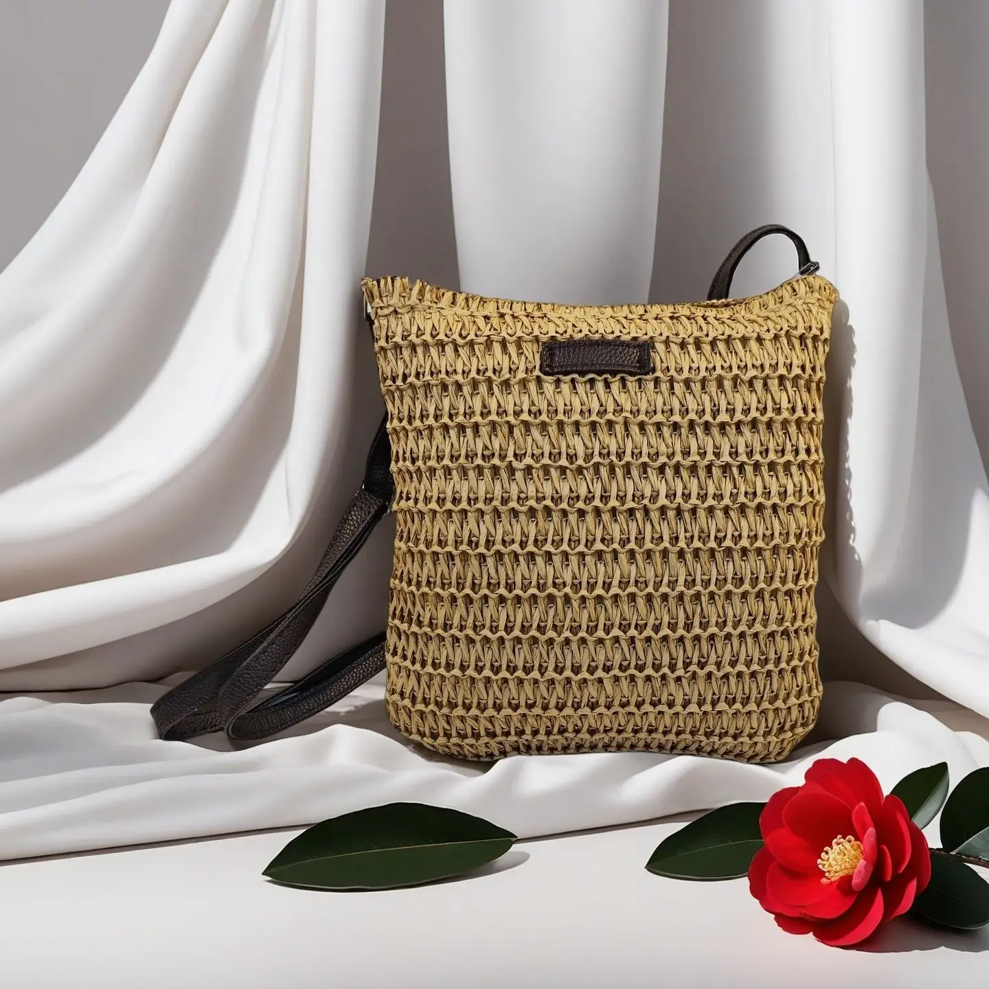 Hand-Woven Straw Crossbody Bag for Women — feature 7