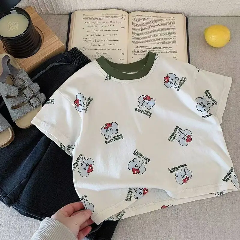 Kids Cotton T-Shirt with Cute Print Set