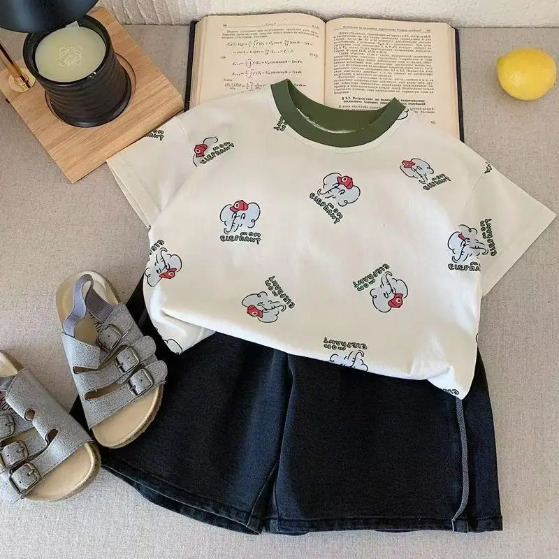 Kids Cotton T-Shirt with Cute Print Set — feature 5