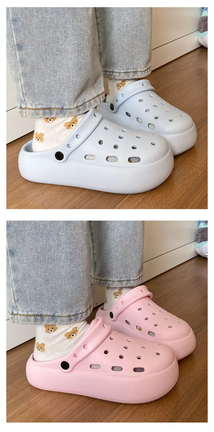 2026 New Model Solid Color Thickened Clogs for Women, Soft Closed-Toe Outdoor Slippers, Eva Home Sandals — feature 15