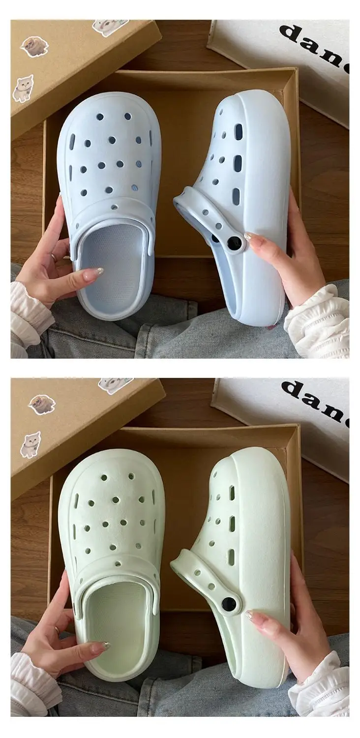 2026 New Model Solid Color Thickened Clogs for Women, Soft Closed-Toe Outdoor Slippers, Eva Home Sandals — feature 19