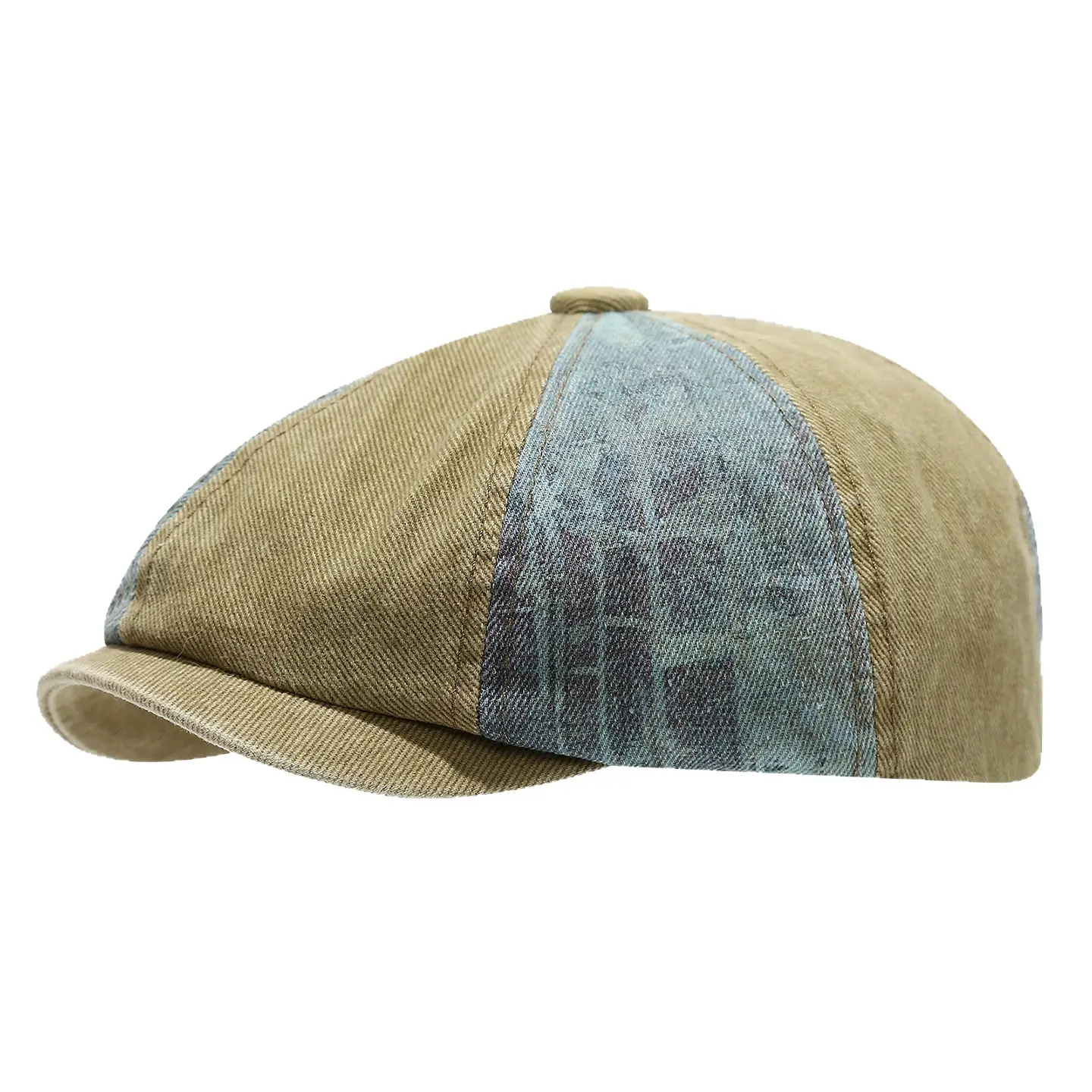Men's Winter Peaked Cap Denim Patch Grey - Image 9